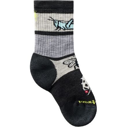 (取寄) スマートウール キッズ ハイク フル クッション ガーデン バグズ パターン クルー ソック - キッズ Smartwool kids Hike Full Cushion Garden Bugs Pattern Crew Sock - Kids' Charcoal