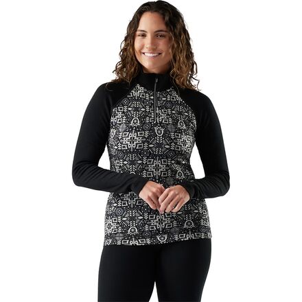 Outdoor Wear - (取寄) スマートウール レディース クラシック サーマル メリノ ベース レイヤー 1/4-ジップ トップ - ウィメンズ Smartwool women Classic Thermal Merino Base Layer 1/4-Zip Top - Women's Black Deco Floral