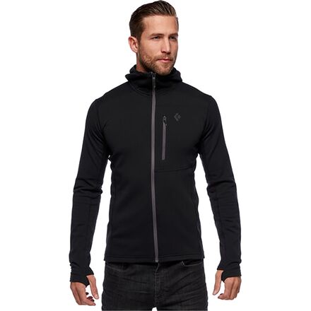 Jacket - (取寄) ブラックダイヤモンド メンズ コウフィシェント フリース フーデット ジャケット - メンズ Black Diamond men CoEfficient Fleece Hooded Jacket - Men's Black