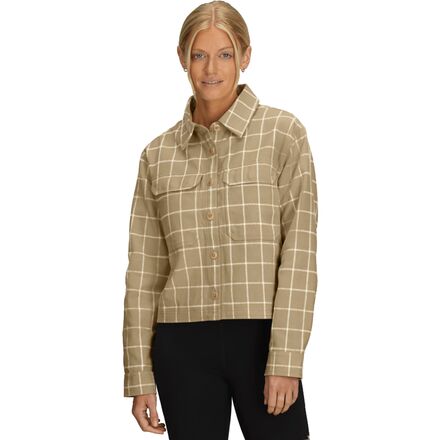 Rakuten - (取寄) ノースフェイス レディース バレー フランネル プレイド シャツ - ウィメンズ The North Face women Valley Flannel Plaid Shirt - Women's Khaki Stone Grid Large Plaid