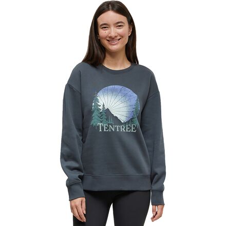 (取寄) テンツリー レディース トワイライト フォレスト クルー スウェットシャツ - ウィメンズ Tentree women Twilight Forest Crew Sweatshirt - Women's Forest River Green/Frosty Green