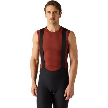 (取寄) ヴェロシオ メンズ メリノ メッシュ スリーブレス ベースレイヤー— - メンズ Velocio men Merino Mesh Sleeveless Baselayer - Men's Madder Brown