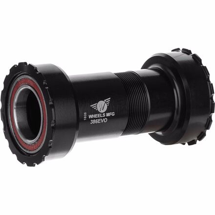 (取寄) ホイールMfg 386 エボ スレッド トゥギャザー ボトム ブラケット - アンギュラー コンタクト Wheels Mfg 386 EVO Thread Together Bottom Bracket - Angular Contact Black