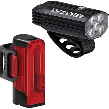 (取寄) レザイン フュージョン ドライブ プロ 600 プラス + ストリップ ドライブ 300 プラス ライト ペア Lezyne Fusion Drive Pro 600 Plus + Strip Drive 300 Plus Light Pair Satin Black_Black