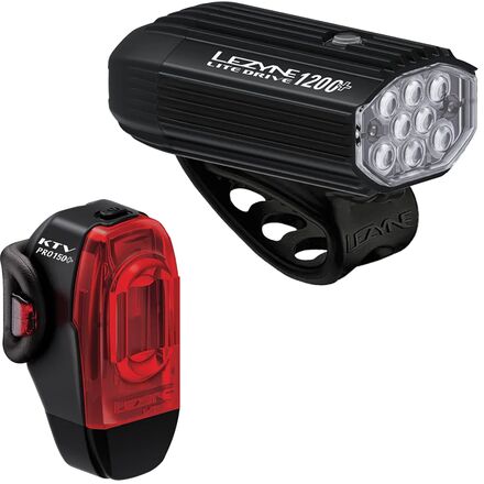 (取寄) レザイン ライト ドライブ 1200 プラス + KTV ドライブ プロ プラス ライト ペア Lezyne Lite Drive 1200 Plus + KTV Drive Pro Plus Light Pair Satin Black_Black
