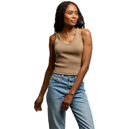 (取寄) レディース ブロンディ ストライプ ストラクチャード リブ ブラ フレンドリー タンク - ウィメンズ perfectwhitetee women Blondie Stripe Structured Rib Bra Friendly Tank - Women's Mocha