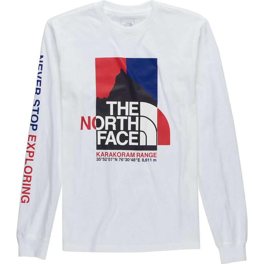 (取寄)ノースフェイス K2RM グラフィック ロングスリーブ Tシャツ - メンズ The North Face K2RM Graphic Long-Sleeve T-Shirt - Men's TNF White
