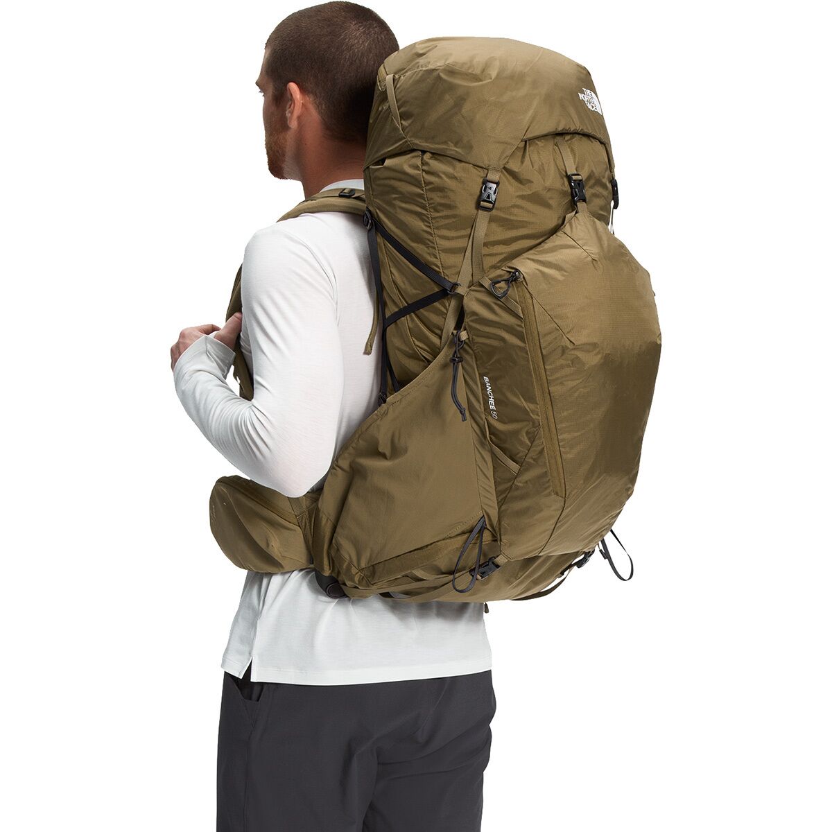 (取寄)ノースフェイス バンシー 50L バックパック - ハイク アンド キャンプ The North Face Banchee 50L Backpack - Hike & Camp Military Olive/TNF Black