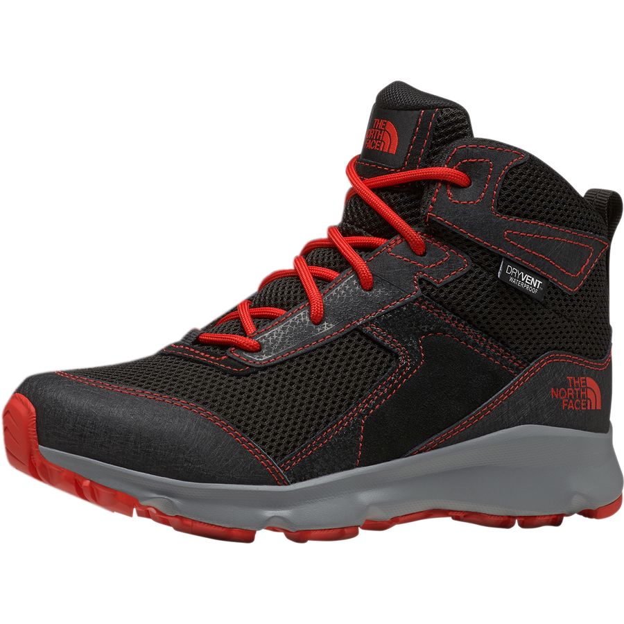(取寄)ノースフェイス ヘッジホッグ ハイカー 2 ミッド ウォータープルーフ ブーツ - The North Face Hedgehog Hiker II Mid Waterproof Boot - Boys' Tnf Black/Fiery Red 男の子
