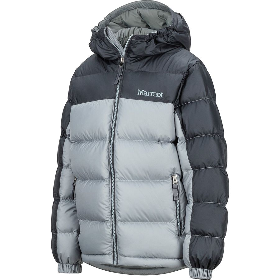 (取寄)マーモット ガイズ ダウン フーデット ジャケット - ボーイズ Marmot Guides Down Hooded Jacket - Boys' Grey Storm/Dark Steel