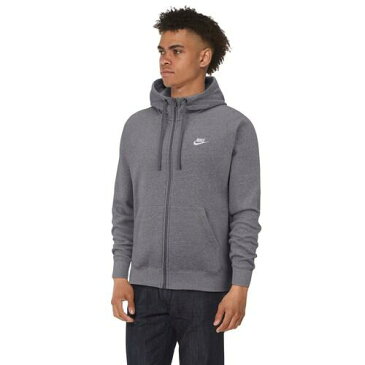 (取寄)ナイキ パーカー メンズ クラブ フルジップ フーディ Nike Men's Club Full-Zip Hoodie Charcoal Heather Anthracite White 送料無料