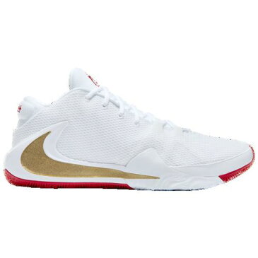 NIKE ナイキ メンズ バッシュ 白 ズーム フリーク 1 ヤニス アデトクンボ バスケットボールシューズ ホワイト Nike Men's Zoom Freak 1 White Metallic Gold University Red