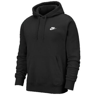 NIKE パーカー ナイキ メンズ 裏起毛 スウェットパーカー クラブ プルオーバー フーディ ブラック 黒 Nike Men's Club Pullover Hoodie Black White