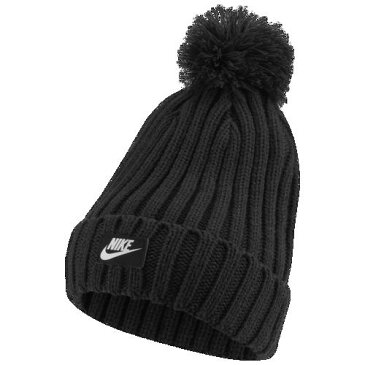 【エントリーでポイント5倍】NIKE ナイキ メンズ ニット帽 カフド ポム ビーニー 帽子 ブラック Nike Men's Cuffed Pom Beanie Black White