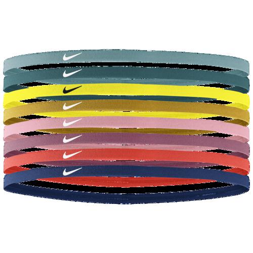 (取寄)ナイキ レディース スキニー ヘアバンド 8 パック Nike Women's Skinny Hairbands 8 Pack Mineral Teal Midnight Turq Chrome Yellow