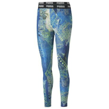 (取寄)プーマ レディース プーマ CSM オール オーバー プリント レギンス Women's PUMA CSM All Over Print Leggings Blue Green