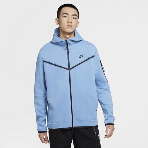 (取寄)ナイキ パーカー メンズ テック フリース フルジップ フーディ Nike Men's Tech Fleece Full-Zip Hoodie Blue Beyond Black