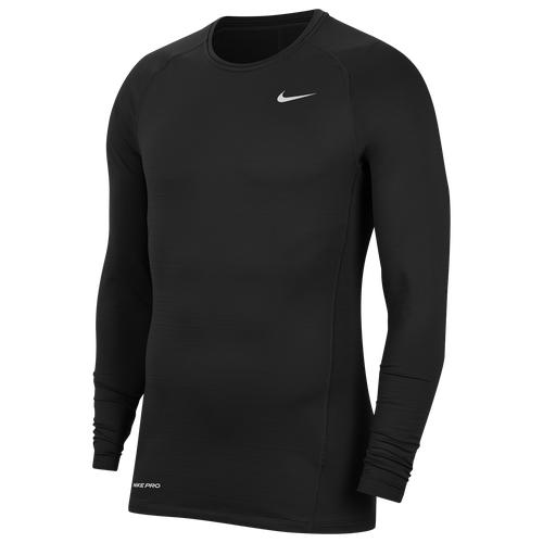 (取寄)ナイキ メンズ プロ ウォーム コンプレッション ロングスリーブ クルー トップ Nike Men's Pro Warm Compression L/S Crew Top Black White