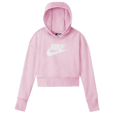 (取寄)ナイキ ガールズ HBR クロップ フィット フーディ - ガールズ グレード スクール Nike Girls HBR Crop Fit Hoodie - Girls' Grade School Pink White