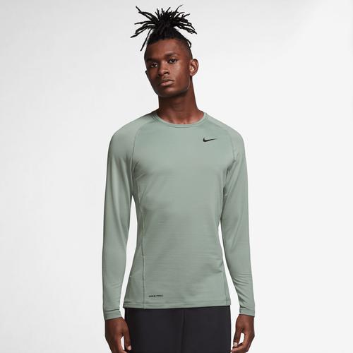 (取寄)ナイキ メンズ プロ ウォーム コンプレッション ロングスリーブ クルー トップ Nike Men's Pro Warm Compression L/S Crew Top Jade Smoke Black