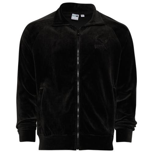 (取寄)プーマ メンズ プーマ T7 ベルベット ジャケット Puma Men's PUMA T7 Velour Jacket Black Black