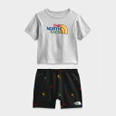 (取寄) ノースフェイス ベビー サマー T-シャツ アンド ショーツ セット Infant The North Face Summer T-Shirt and Shorts Set tnf light grey heather/tnf blue print NF0A7ZZN_050