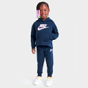 (取寄) ナイキ ガールズ トドラー スポーツウェア クラブ フリース ブーディ アンド ジョガー パンツ セット Girls' Toddler Nike Sportswear Club Fleece Hoodie and Jogger Pants Set midnight navy 26I319G_U90