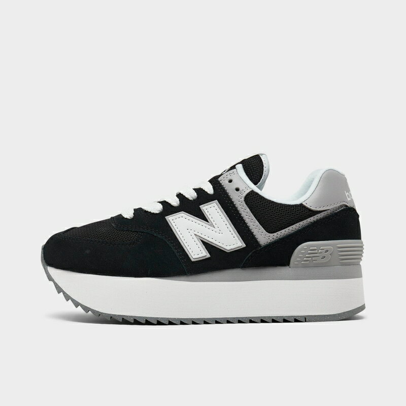 (取寄) ニューバランス スニーカー レディース 574+ プラットフォーム カジュアル シューズ Women's 大きいサイズ New Balance 574+ Platform Casual Shoes black/rain cloud WL574ZSA_001のサムネイル