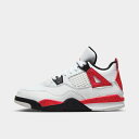 (取寄) ジョーダン リトルキッズ エアー レトロ 4 バスケットボール シューズ Little Kids' Air Jordan Retro 4 Basketball Shoes white/fire red/black/neutral grey BQ7669_161