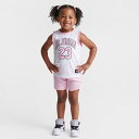 (取寄) ジョーダン ガールズ トドラー AJ23 ジャージ アンド ショーツ セット Girls' Toddler Jordan AJ23 Jersey and Shorts Set white/pink 257559_A9Y