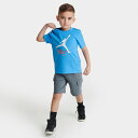 (取寄) ジョーダン リトルキッズ ジャンプマン フライト T-シャツ アンド カーゴ ショーツ セット Little Kids' Jordan Jumpman Flight T-Shirt and Cargo Shorts Set blue/dark grey 85C321_M19