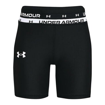 (取寄)アンダーアーマー ガールズ 女の子 ヒートギア バイク ショート Under Armour Girl's HeatGear Bike Short Black / White 送料無料