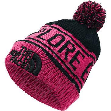 (取寄)ノースフェイス ユース レトロ エクスプロア ポン ビーニー The North Face Youth Retro Explore Pom Beanie Mr. Pink/TNF Black