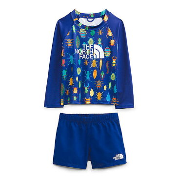 (取寄)ノースフェイス トドラー サン ロングスリーブ セット The North Face Toddlers Sun LS Set Bolt Blue Critter Crawl Print