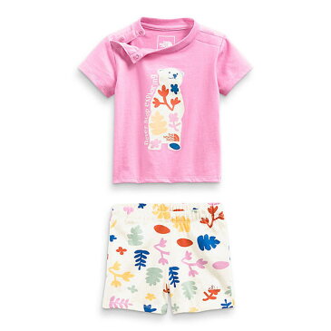 (取寄)ノースフェイス インファント コットン サマー セット The North Face Infant Cotton Summer Set Vintage White Summer Stamps Print