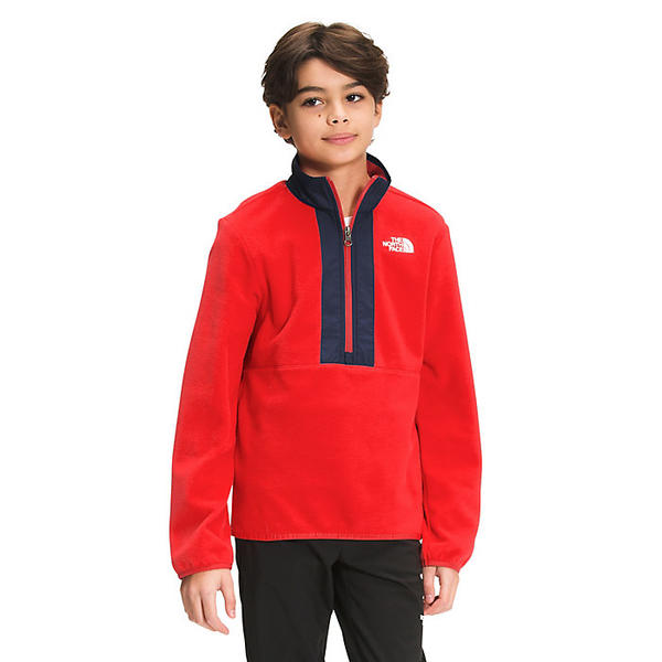 (取寄)ノースフェイス キッズ グレイシャー 1/4 ジップ トップ The North Face Youth Glacier 1/4 Zip Top Fiery Red / TNF Navy