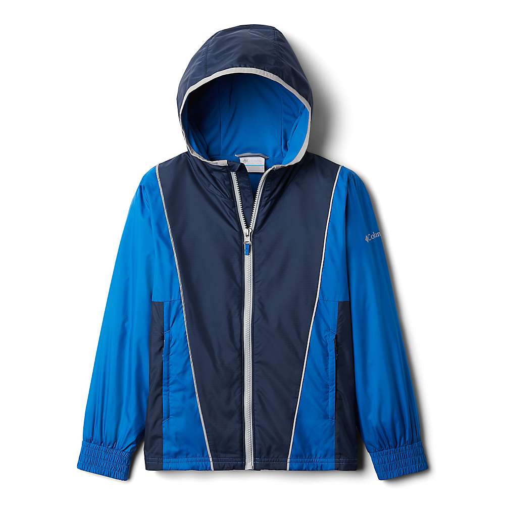 (取寄) コロンビア ボーイズ ポイント トレック ウィンドブレーカー ジャケット Columbia Boys' Point Trek Windbreaker Jacket Bright Indigo / Collegiate Navy