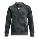 (取寄) アンダーアーマー ボーイズ ライバル フリース プリンテッド パーカー Under Armour Boys' Rival Fleece Printed Hoodie Black / White