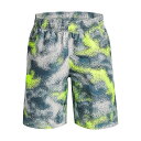 (取寄) アンダーアーマー ボーイズ ウーブン プリンテッド ショート Under Armour Boys' Woven Printed Short Lime Surge / Grey Mist / Black