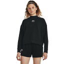 (取寄) アンダーアーマー ウィメンズ ライバル テリー モック クルー Under Armour Under Armour Women's Rival Terry Mock Crew Black / White