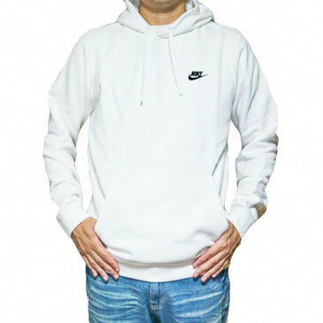 NIKE パーカー 白 ナイキ メンズ ロゴパーカー ホワイト クラブ プルオーバー フーディ Nike Men's NSW Club Fleece Pullover Hoodie White/White/Black