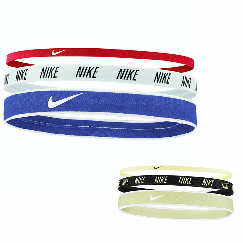 Nike ナイキ メンズ レディース ヘッドバンド ミックス ワイズ ヘアバンド ヘアゴム 3本セット 細い スポーツ ロゴ 汗止め Nike Mixed Width Hairbands 3 Pack 送料無料