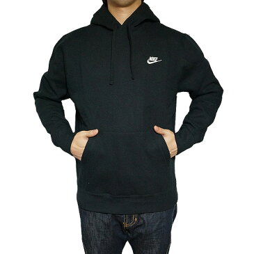 NIKE パーカー ナイキ メンズ 裏起毛 スウェットパーカー クラブ プルオーバー フーディ ブラック 黒 Nike Men's Club Pullover Hoodie Black White