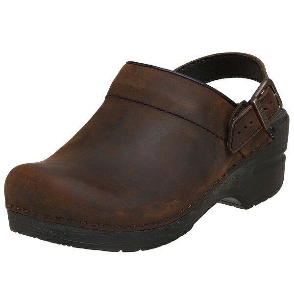 イング (取寄)ダンスコ レディース イングリッド オイルド レザー クロッグ ブラウン dansko Ingrid Oiled Leather Clog Brown 【サボ サンダル コンフォートシューズ 大きいサイズ 靴】 【コンビニ受取対応商品】 送料無料