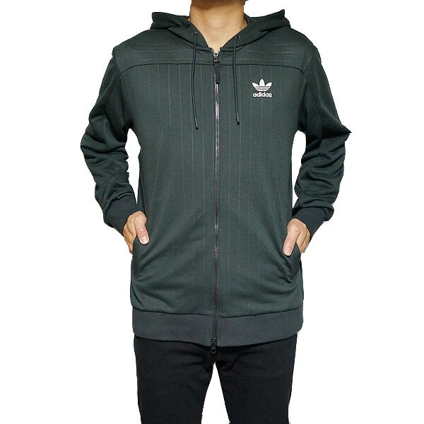 アディダス オリジナルス フルジップ パーカー メンズ ピンストライプ フルジップ フーディ adidas ORIGINALS Men's Pinstripe Full Zip Hoodie DU0991 送料無料のサムネイル