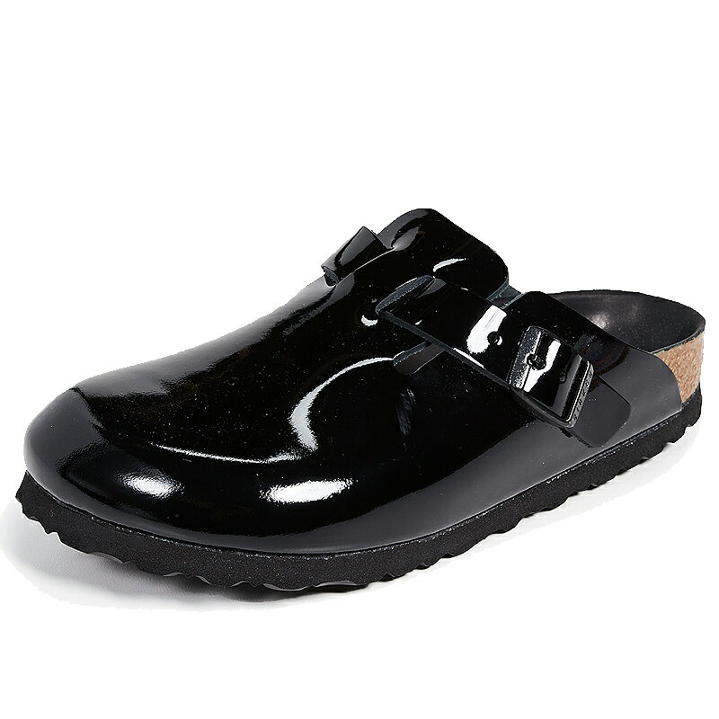 ビルケンシュトック レディース サンダル ボストン 1013254 ナロー幅 コンフォートサンダル ビルケン ブラック パテントレザー Birkenstock Boston Black Patent Clogs 送料無料のサムネイル