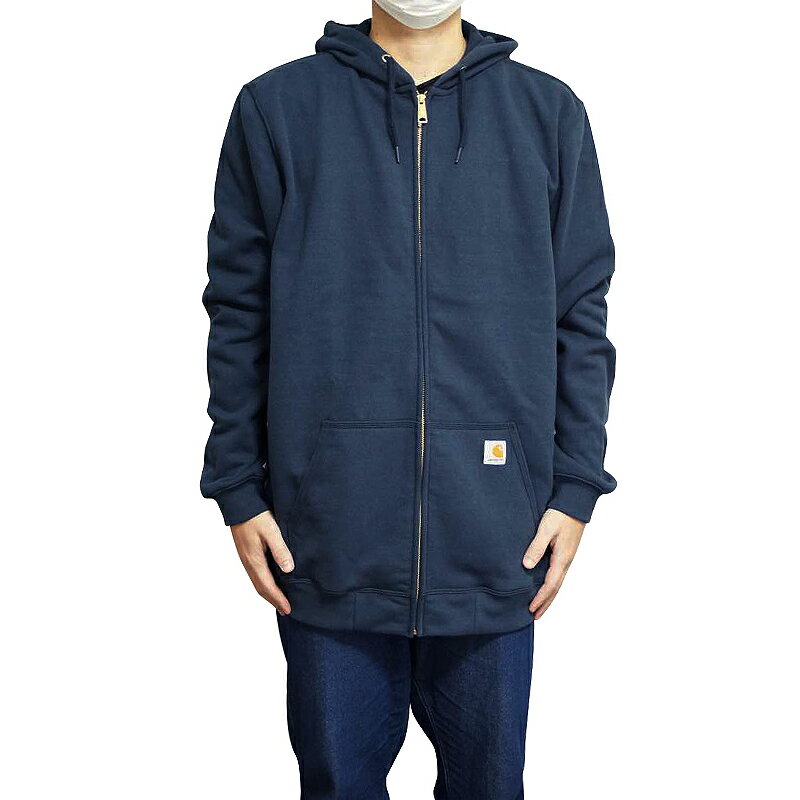 カーハート パーカー メンズ ネイビー フルジップ K122 大きいサイズ トールサイズ TALL ミッドウエイト フーデット ジップ フロント スウェットシャツ ブランド 裏起毛 無地 大きめ Carhartt Men's Midweight Hooded Zip Front Sweatshirt New Navy 送料無料