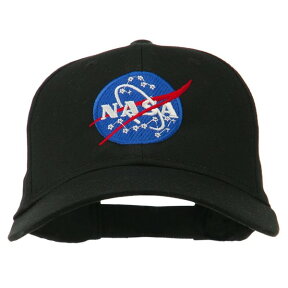 NASA ナサ ロゴ キャップ ブラック 黒 NASA Insignia Embroidered Cotton Twill Cap Black【帽子 ワッペン ロゴ】