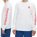 【訳あり アウトレット】ノースフェイス メンズ ヒット ロングスリーブ Tシャツ 男性 長袖Tシャツ 袖ロゴ ロンT 白 アウトドア スポーツ トレーニング カ...