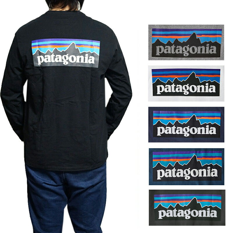 PATAGONIA パタゴニア Tシャツ 長袖 メンズ バックプリント ロンT 長袖Tシャツ ロゴ 送料無料 Patagonia Men's P-6 LOGO T-Shirt 38518